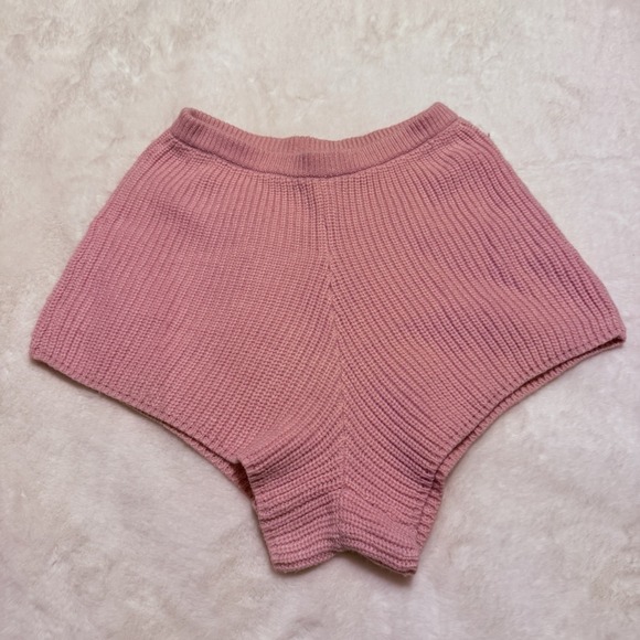 Sabo Skirt Pants - Sabo Skirt Pink Knit High Waisted Lounge Resort Wear Vacation Shorts XS
